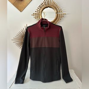 Alfani - Full Zip Ribbed Colorblock Sweater